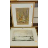 Harry Platt - Blythburgh Church, watercolour, signed lower right, 26x36cm, together with one other