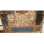 A Persian woollen cream ground Tabriz rug, 210 x 157cm