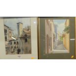 John Clibbon (c20th) - Italian scene, ink and watercolour, signed and dated '85 lower right, 38 x