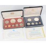 Papua New Guinea, Franklin Mint 1975 eight coin proof set, boxed with certificates, together with