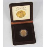 Great Britain, 1981 gold proof full sovereign, Elizabeth II, rev: St George and Dragon above date,