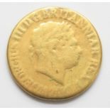 Great Britain, 1820? gold full sovereign, George III laureate bust, rev; St George and Dragon within