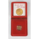 Great Britain, 1980 gold proof half sovereign, Elizabeth II, rev; St George and Dragon above date,