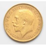 Great Britain, 1913 gold half sovereign, George V, rev: St George and Dragon above date. (1)