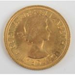 Great Britain, 1965 gold full sovereign, Elizabeth II, rev: St George and Dragon above date. (1)