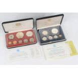 Papua New Guinea, Franklin Mint, 1975 eight coin proof set, together with the 1974 Coinage of the