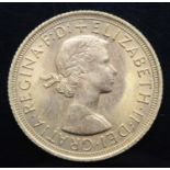 Great Britain, 1965 gold full sovereign, Elizabeth II, rev: St George and Dragon above date. (1)