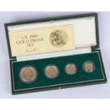 Great Britain, Royal Mint UK 1980 Gold Proof Set to include £5, £2, sovereign and half sovereign,