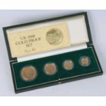 Great Britain, Royal Mint UK 1980 Gold Proof Set to include £5, £2, sovereign and half sovereign,