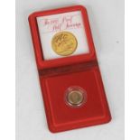 Great Britain, 1980 gold proof half sovereign, Elizabeth II, rev; St George and Dragon above date,