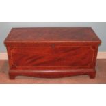 A 19th century scrumble-finish pine hinge topped blanket chest, having interior hinged candle-box,