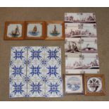 A matched set of eight Dutch tiles, probably Rotterdam, 18th century and possibly later, each