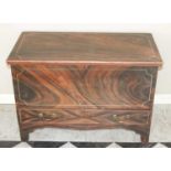 A Victorian scrumble-finish pine mule chest, having a hinged cover over single long lower drawer,