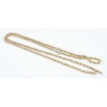 A modern 9ct gold ropetwist necklace (with break), 13.3g, length 73cm