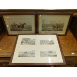 After Henry Alken - a set of foxhunting prints, 20 x 32cm; together with a set of four coursing