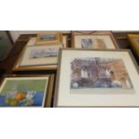 John Clark - a collection of original artworks, to include landscape watercolour, The Norman Tower