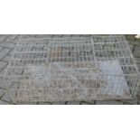 A galvanised metal wirework single door cage, labelled Sappa Ltd., Bury St Edmunds, 91 x 47 x 27cm