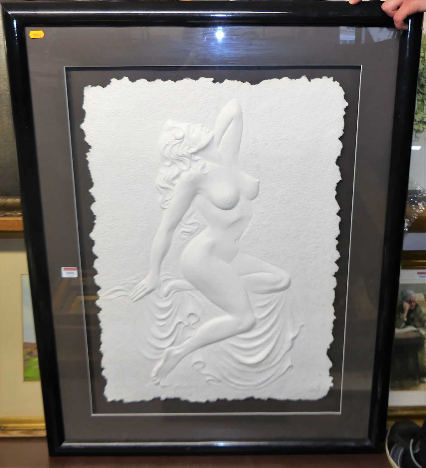 Peck - Nude goddess, hand-cast paper, signed lower right, with certificate of authenticity, 70 x