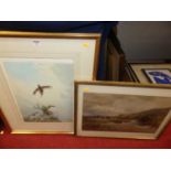 Late 19th century English school - River landscape with lone fisherman, watercolour, 35 x 52cm;