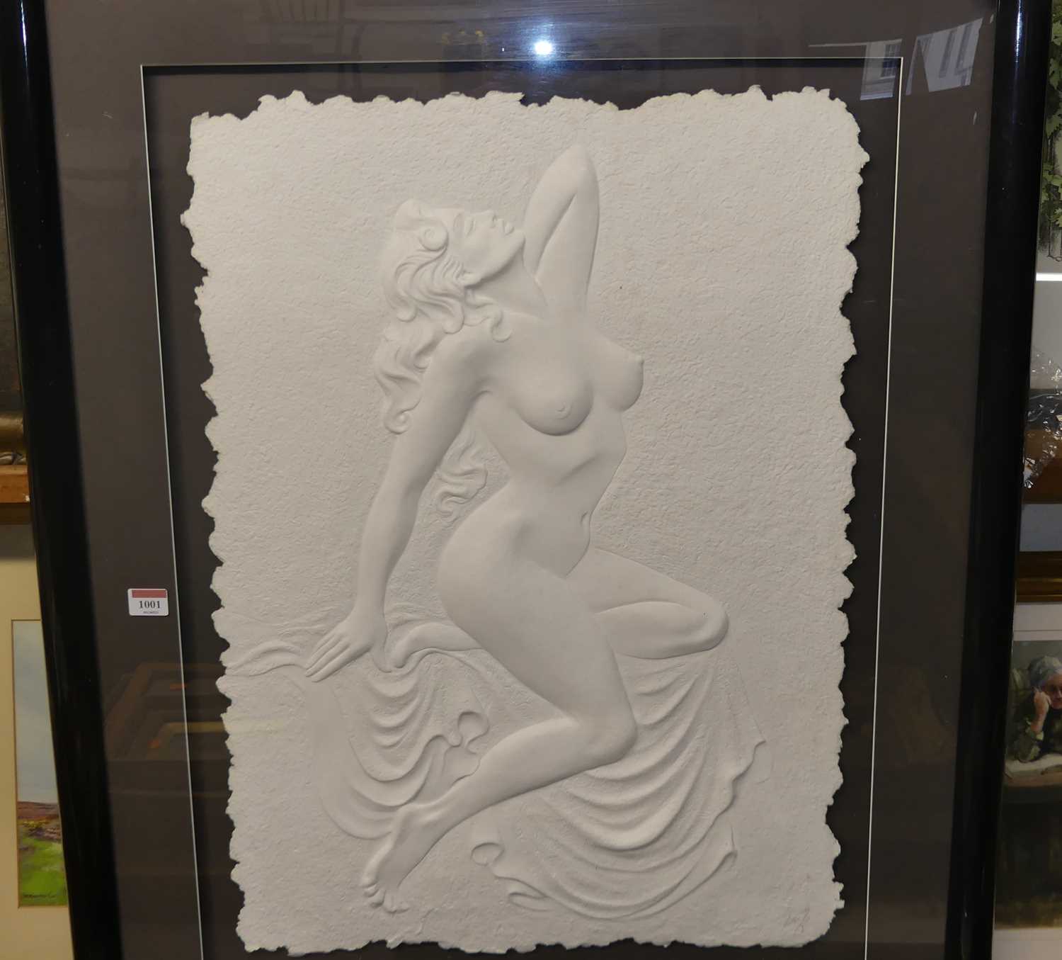 Peck - Nude goddess, hand-cast paper, signed lower right, with certificate of authenticity, 70 x - Image 2 of 3