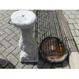 A reconstituted stone pedestal bird bath. of typical circular shallow form in the classical taste,