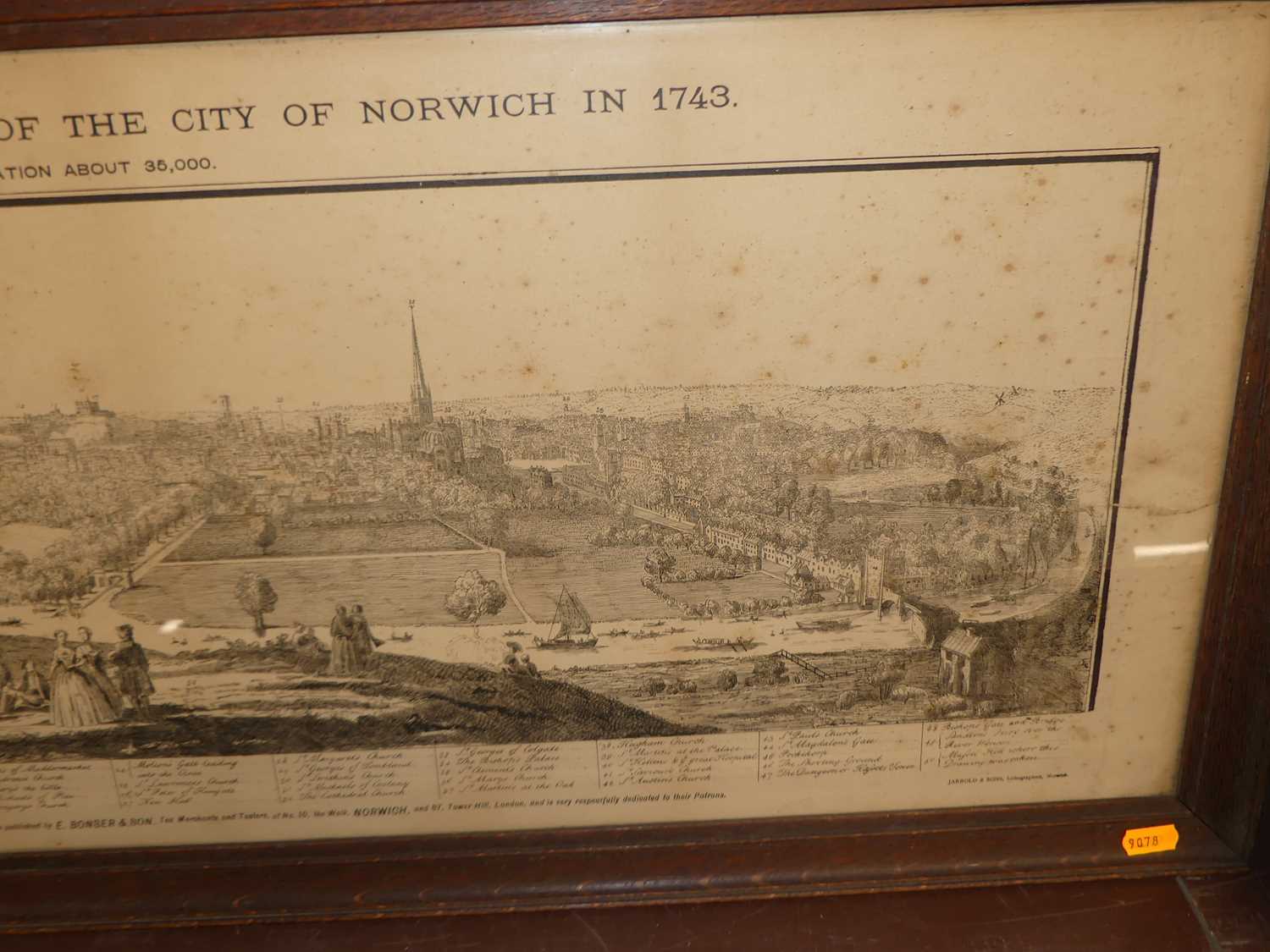 The South-East Prospect of the City of Norwich in 1743, monochrome engraving, published by Jarrold & - Image 3 of 3