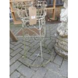 A Victorian wired metal circular two-tier garden plant stand, height 63.5cm