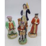 A collection of four Victorian Staffordshire figures, the largest h.25cm