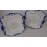 A pair of 19th century moulded pearlware dishes, each w.21cm