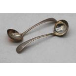 A pair of late Victorian sauce ladles in the Old English pattern, 5oz