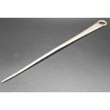 A George III silver meat skewer of typical form, monogrammed WB, length 32cm, weight 3.1oz