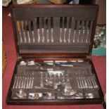 An extensive canteen of silver plated Adam pattern cutlery, cased, with receiptAppears complete.Some