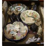 A collection of Asian ceramics to include a Chinese Canton porcelain bowl and a Japanese satsuma