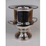 A silver-plated wine cooler, of campagna urn form, h.26cm