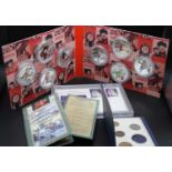 A collection of miscellaneous coins to include The Royal Silver Wedding Anniversary crown in perspex