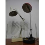 A 20th century industrial adjustable anglepoise desk lamp; together with one other (2)