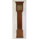 Joseph Mew of Blandford - a George III oak longcase clock, having a 12" square brass dial, signed