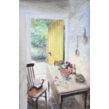 § Clive Madgwick (1934-2005) - The yellow door, oil on canvas, signed lower right, 44 x 29cm