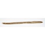 A 9ct yellow gold fancy circular link chain, with bolt ring clasp, length 460mm, width 7mm, gross