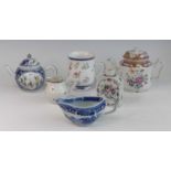 A collection of 18th century Chinese export porcelain, to include a blue and white teapot, of bullet