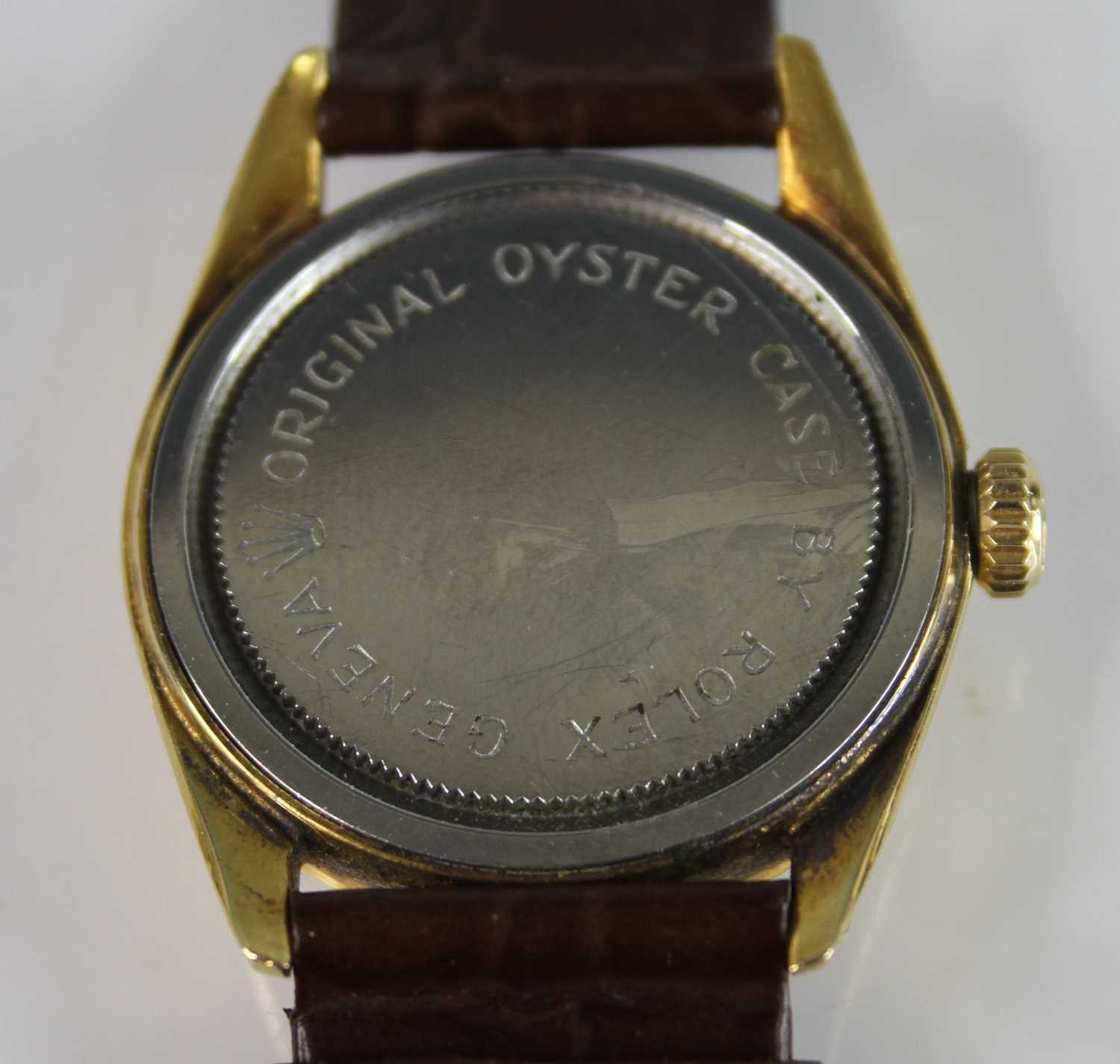 A gent's Tudor Oyster Royal gold plated manual wind wristwatch, having a signed silvered dial with - Image 4 of 7