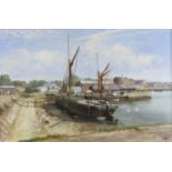 § Clive Madgwick (1934-2005) - 'Ethel May' Ipswich Docks, oil on canvas, signed lower right, 60 x