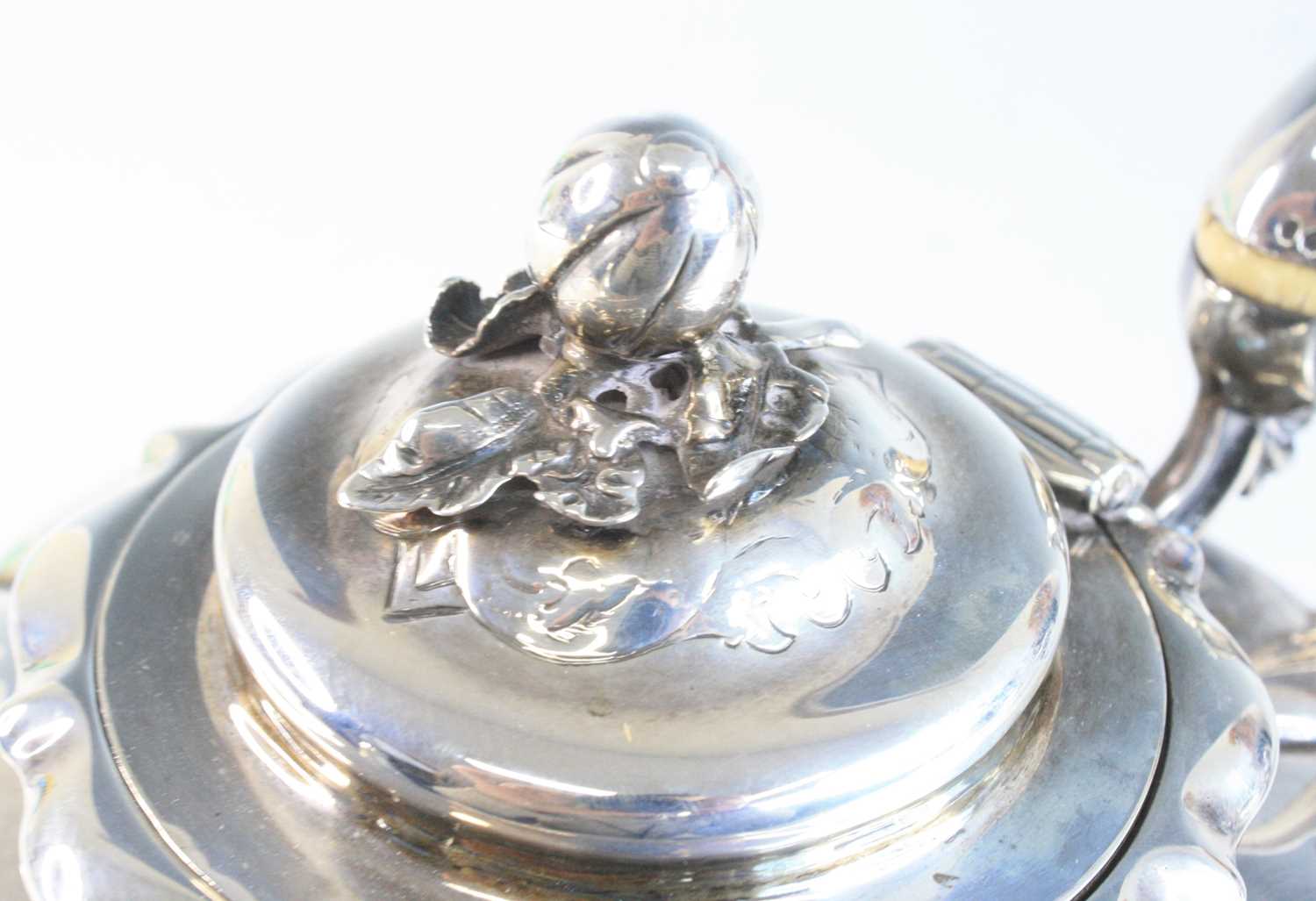 A Victorian silver three-piece tea set, comprising teapot, cream jug and sugar bowl, each piece of - Image 4 of 11