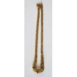 A 9ct yellow gold graduated Byzantine link necklet, with trigger clasp, length 470mm, width 5.75