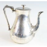 A Victorian silver coffee pot, of baluster form with angular handle (ivory insulators) and capped