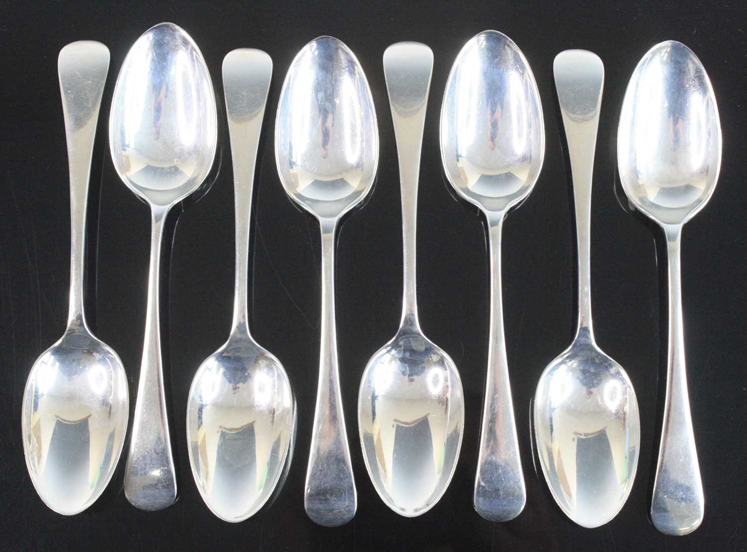 A collection of harlequin silver spoons, comprising a set of six Fiddle pattern dessert spoons, - Image 2 of 8