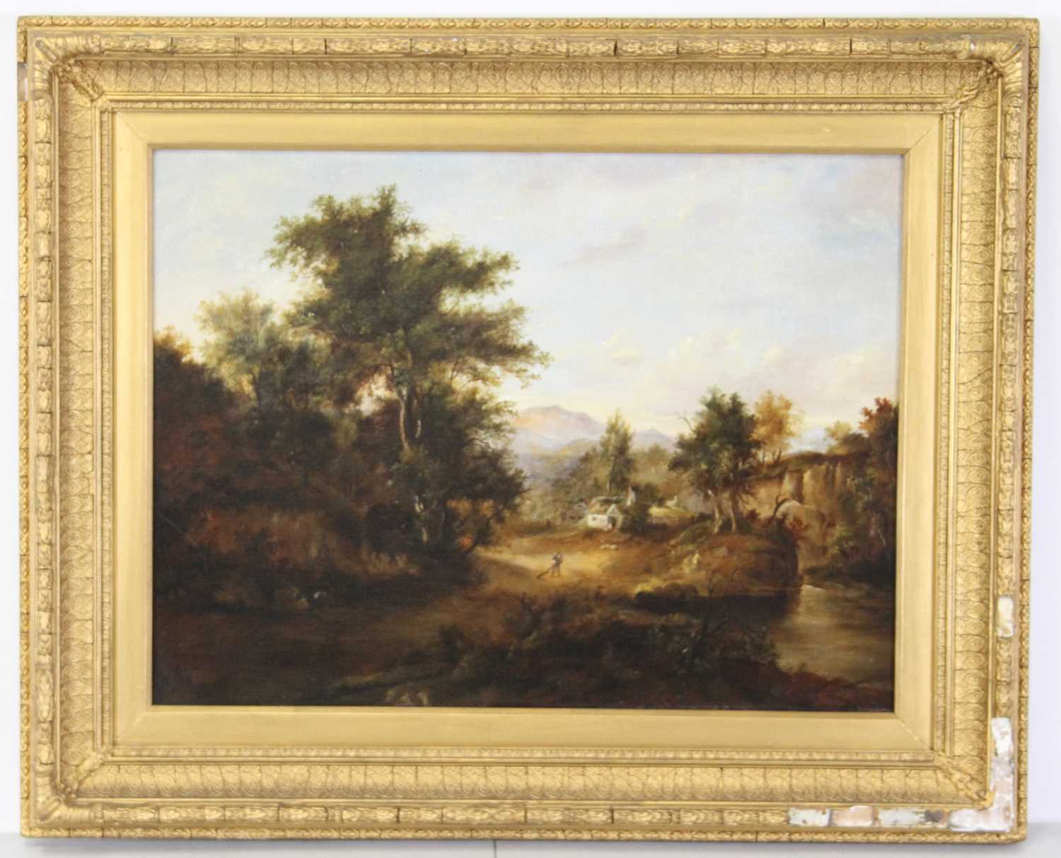 Helen ****mall (XIX) - Extensive river landscape with smallholding, oil on canvas (re-lined), - Image 2 of 8