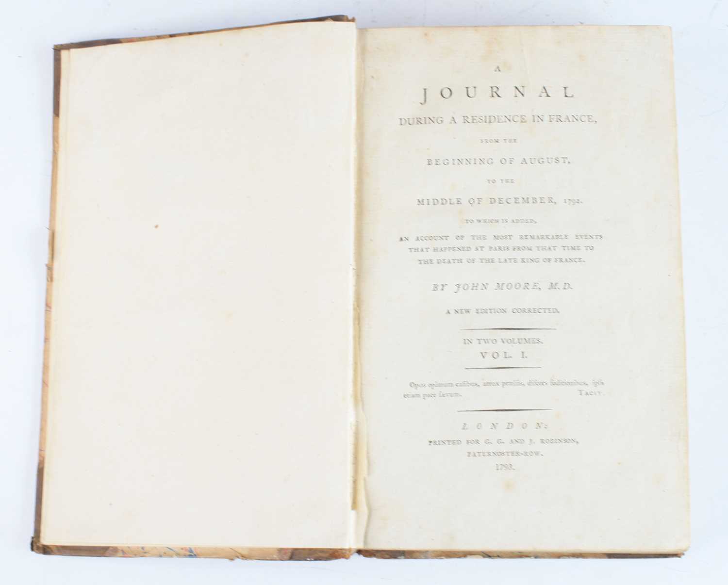 Moore, John: A Journal During A Residence In France, From The Beginning Of August, To The Middle - Image 2 of 5