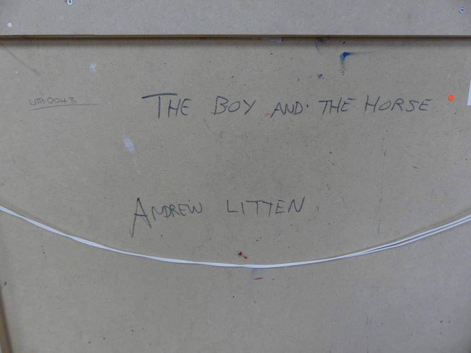 § Andrew Litten (b.1970) - The Boy and the Horse, oil on artist board, signed lower left, with ' - Image 4 of 5