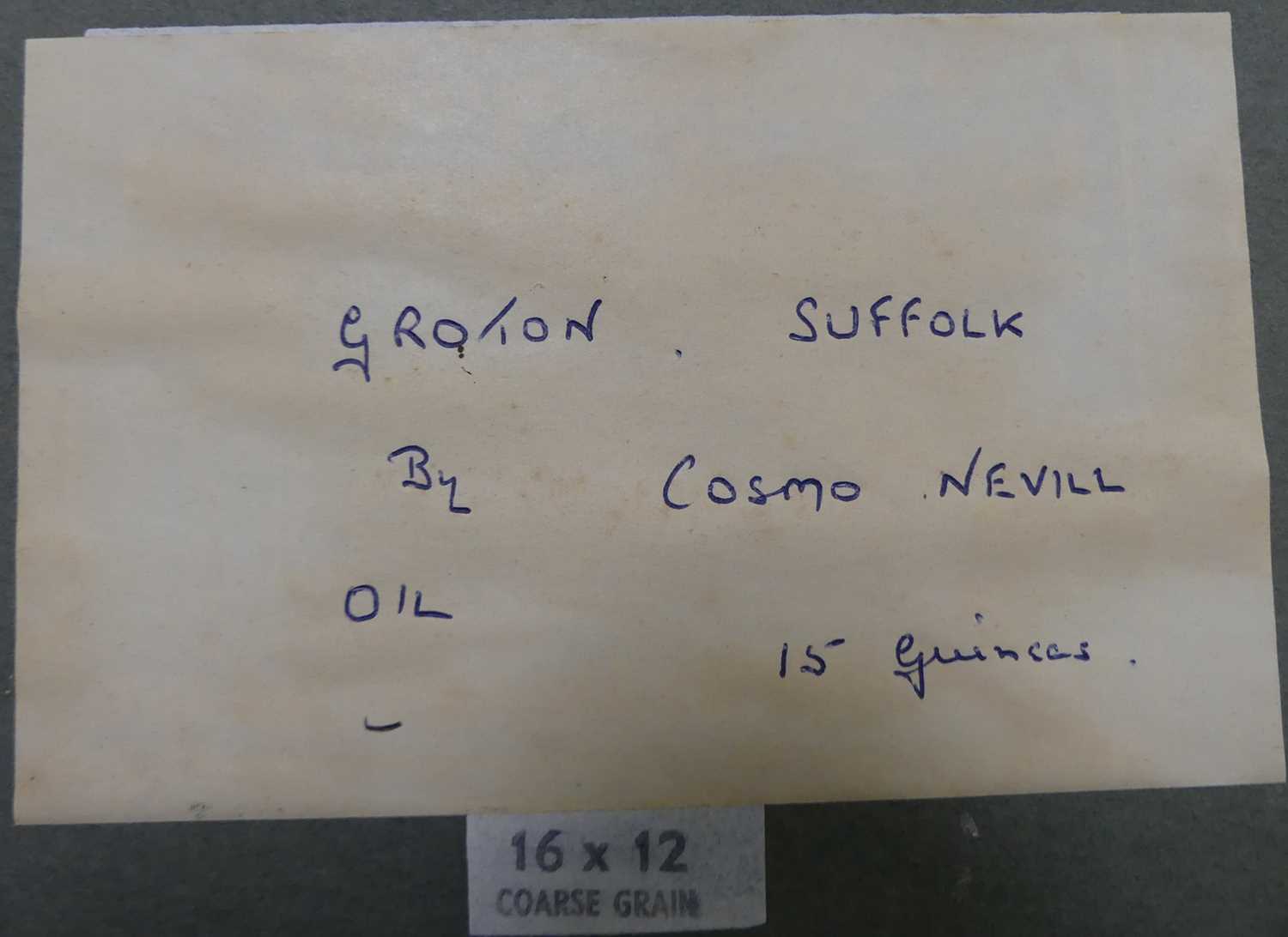 § Cosmo Nevill (1907-2002) - Groton, palette knife oil on board, with hand-inscribed label verso, 30 - Image 2 of 5